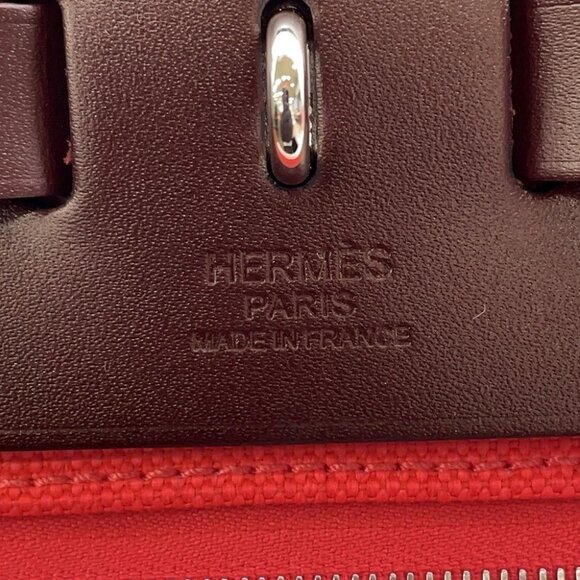 HERMES Herbag Zip Le Tourne Size PM/31 Toile Officier/Vache Hunter Leather - Picture 7 of 11